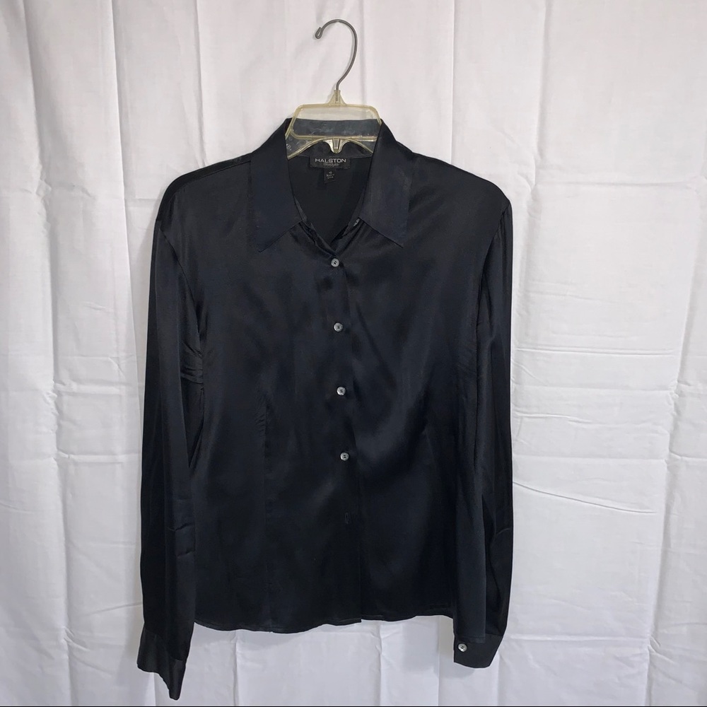 👕Halston Lifestyle Satin Button Up👕